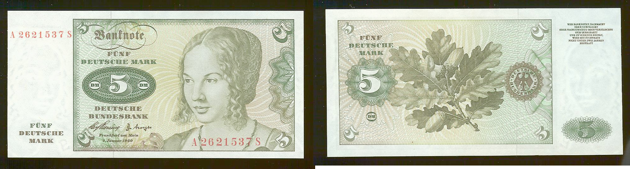 5 Deutsche Mark ALLEMAGNE FÉDÉRALE 1960 SPL-